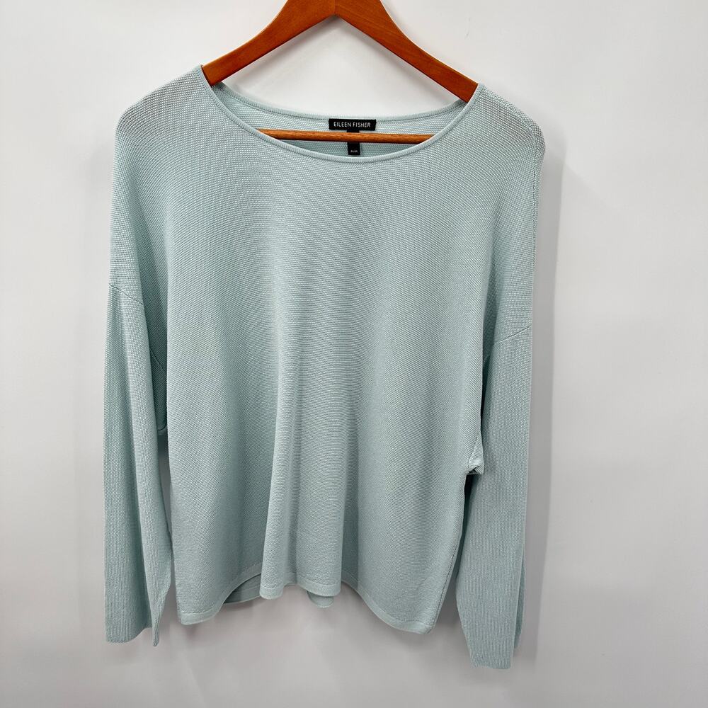 EILEEN FISHER Light Blue Tencel Blend Knit Sweater / M